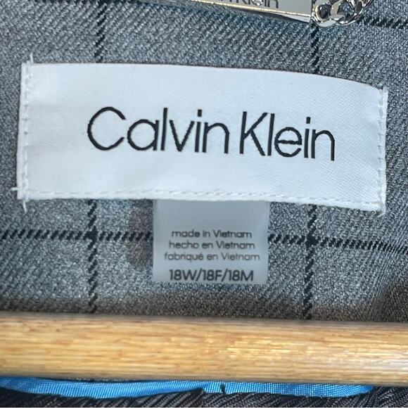 Calvin Klein Collarless Plaid Topper Lined Jacket Blazer Size 18W NWT - Picture 10 of 11